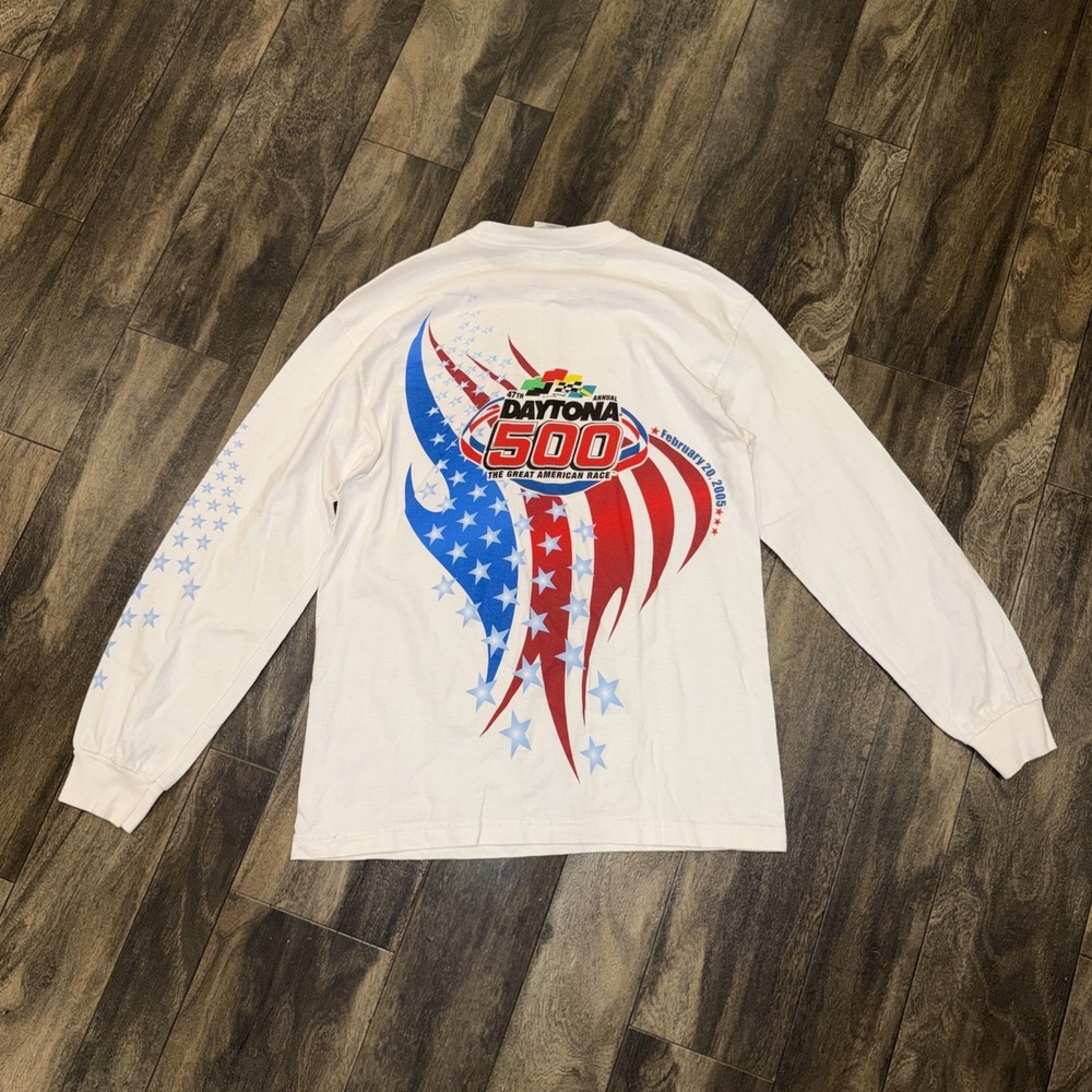 Vintage NASCAR Long-sleeve T-Shirt 47th Annual Daytona 500 2005‎ Men's Size M